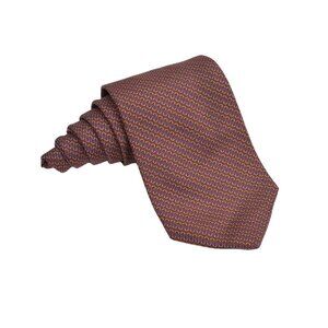 Brooks Brothers Makers Tie Necktie Mens Silk Geometric Burgundy Red 58 in